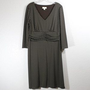 Loft Dress Long Sleeve V Neck Size 14